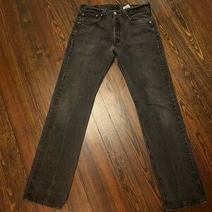 Wrangler 501 Men's Dark Gray Straight Jeans 33x36